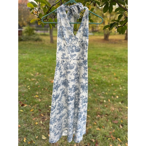 CUPSHE I'm Blushing Floral Midi Dress | Women's Halter Dress | SZ M - Picture 4 of 8